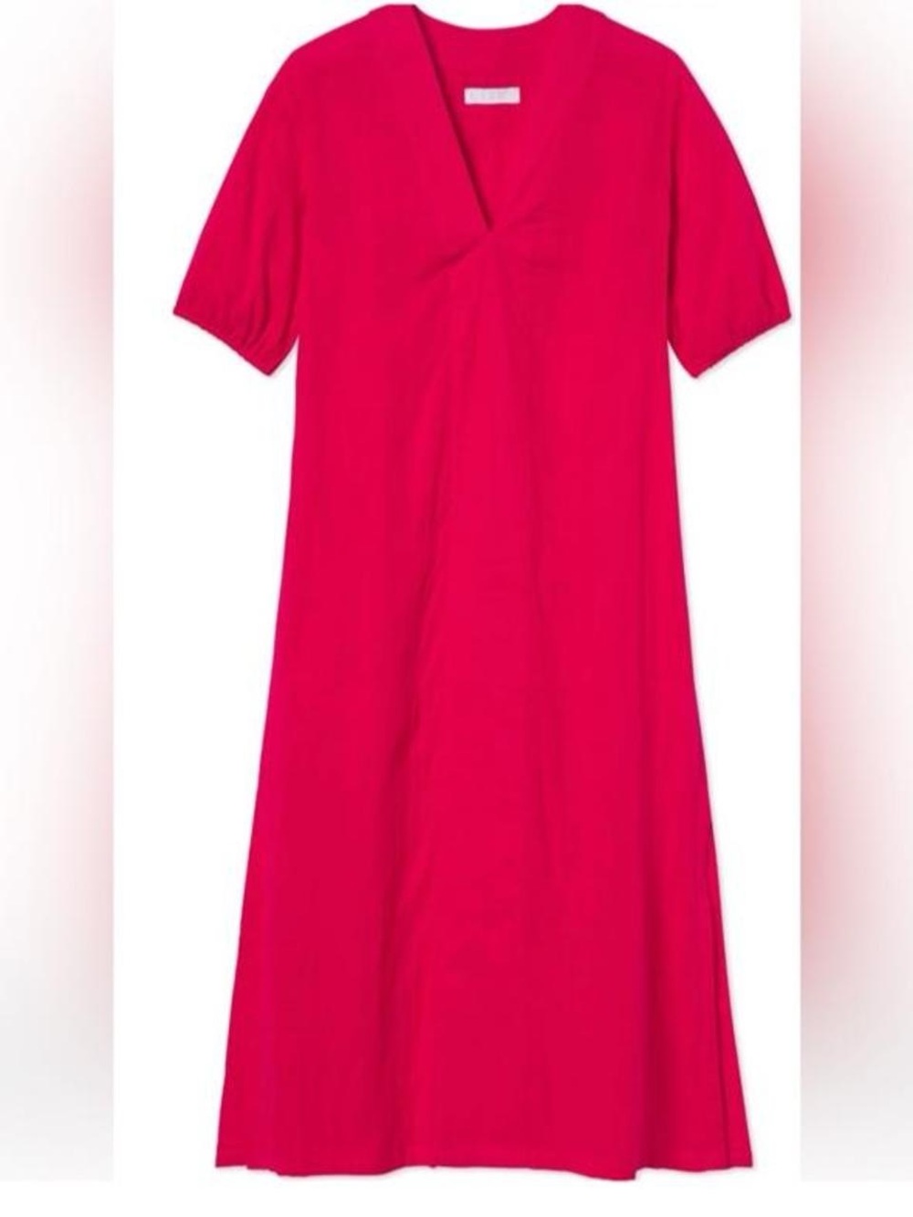 LAKE Pajamas Magenta Pink Cotton Gauze V-Neck Daydress Caftan Size Small
